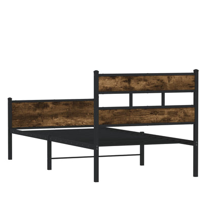 Bed Frame without Mattress Smoked Oak 80x200 cm Engineered Wood