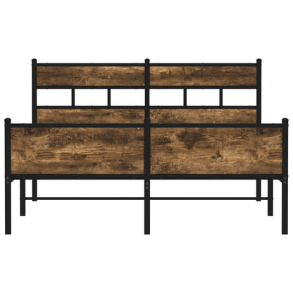 Bed Frame without Mattress Smoked Oak 140x190 cm Engineered Wood