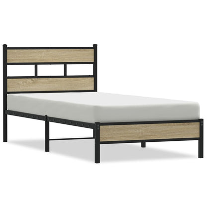 Bed Frame without Mattress Sonoma Oak 75x190 cm Small Single Engineered Wood