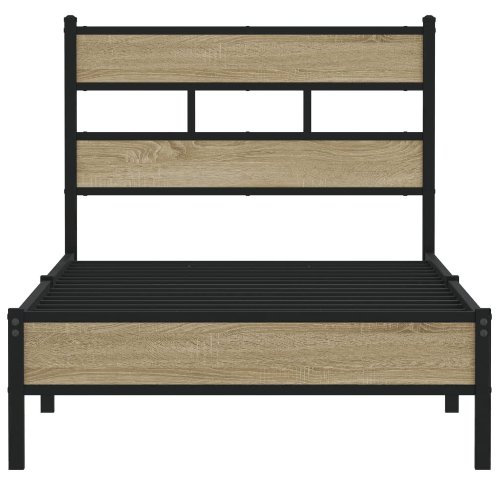 Bed Frame without Mattress Sonoma Oak 75x190 cm Small Single Engineered Wood