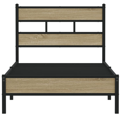 Bed Frame without Mattress Sonoma Oak 75x190 cm Small Single Engineered Wood