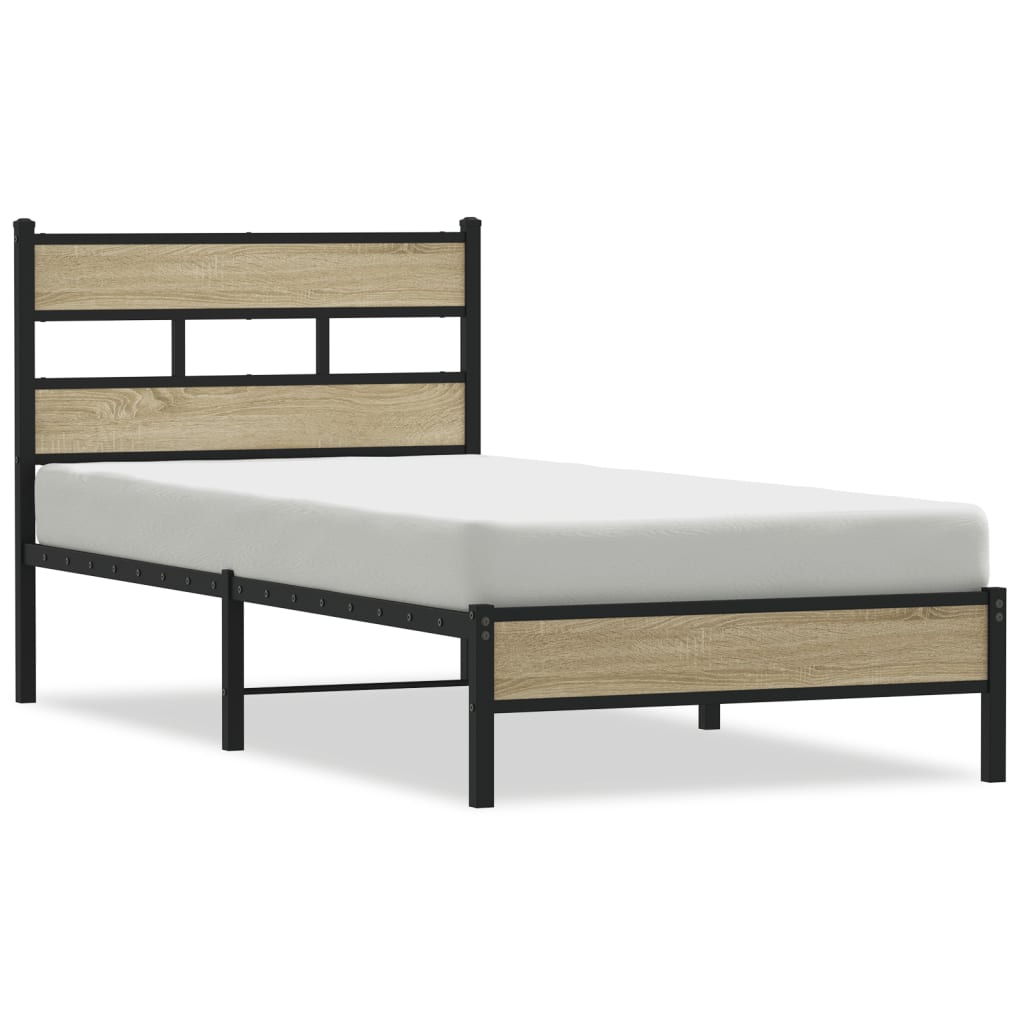 Bed Frame without Mattress Sonoma Oak 80x200 cm Engineered Wood