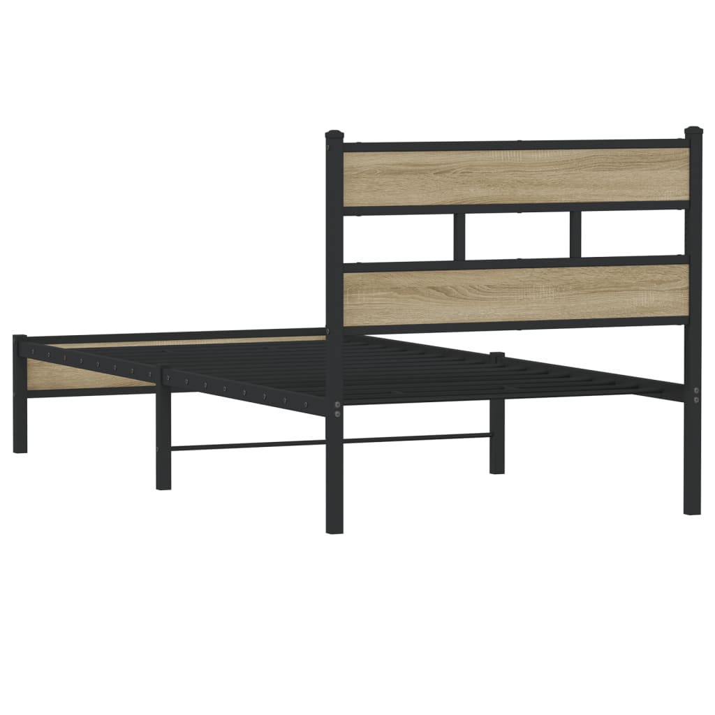 Bed Frame without Mattress Sonoma Oak 90x200 cm Engineered Wood