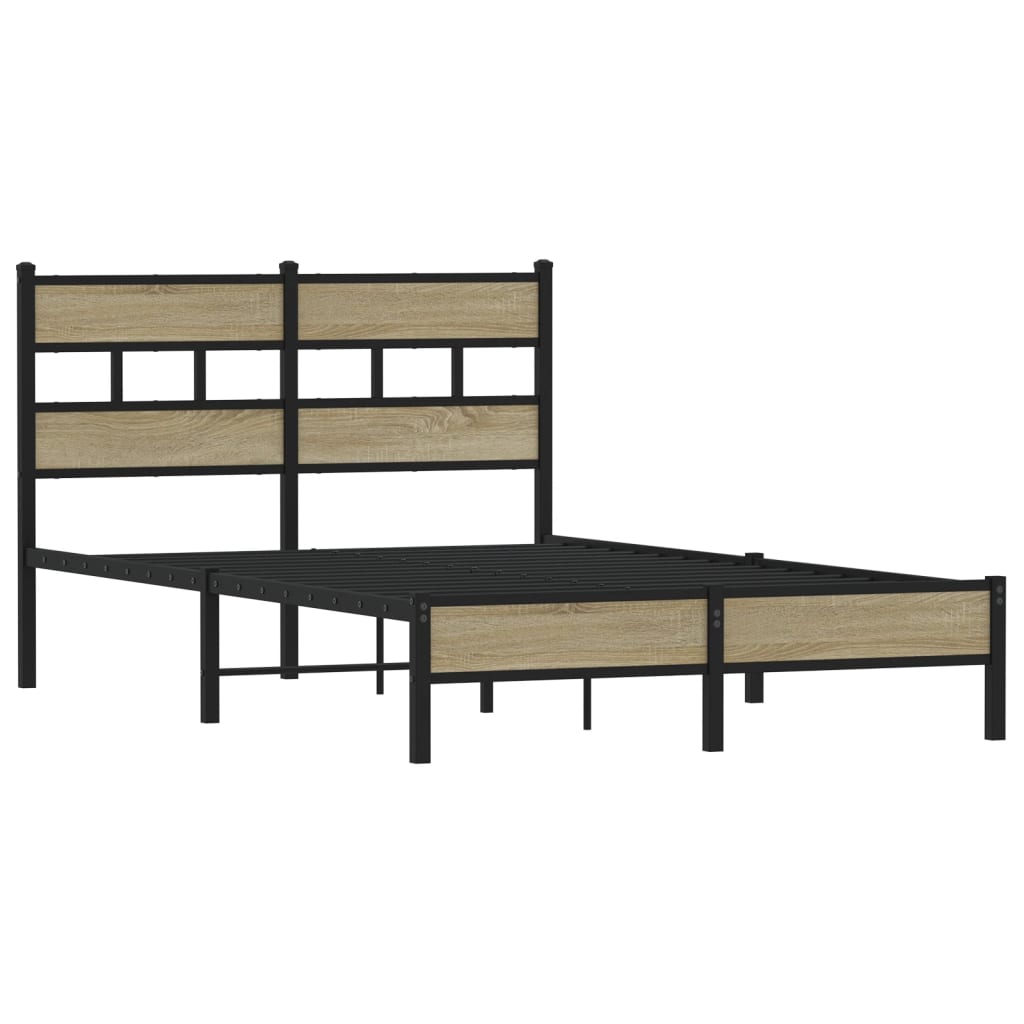 Bed Frame without Mattress Sonoma Oak 120x190 cm Small Double Engineered Wood