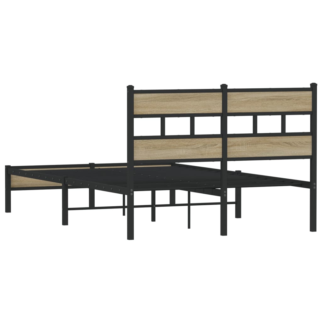 Bed Frame without Mattress Sonoma Oak 120x190 cm Small Double Engineered Wood