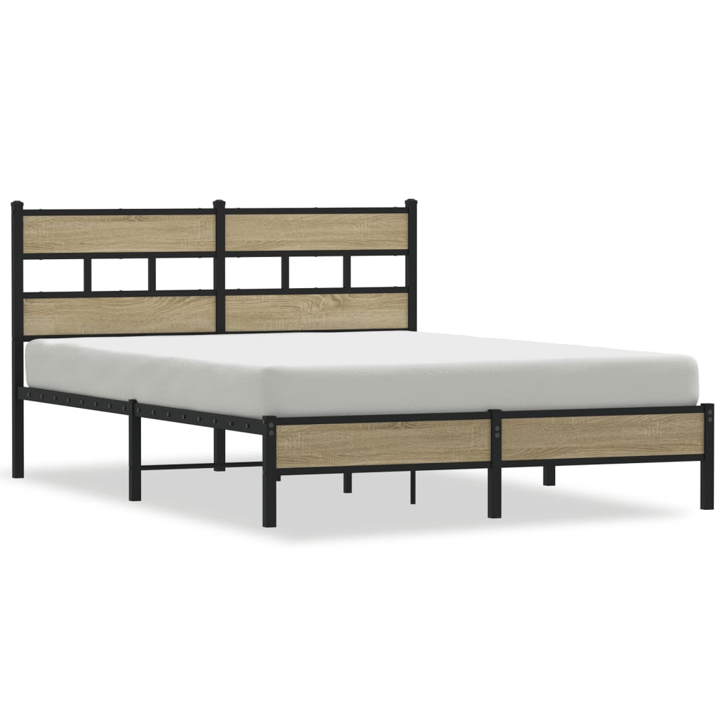 Bed Frame without Mattress Sonoma Oak 150x200 cm King Size Engineered Wood