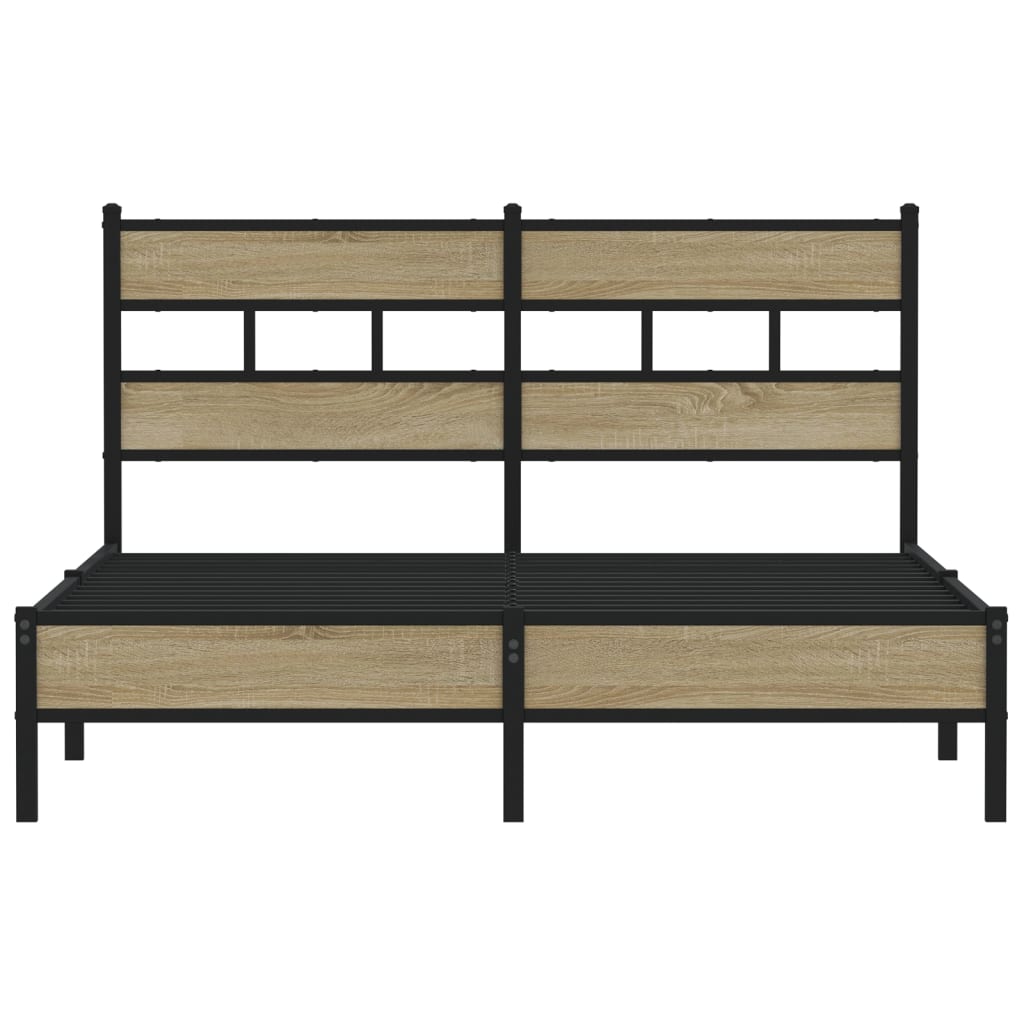 Bed Frame without Mattress Sonoma Oak 150x200 cm King Size Engineered Wood