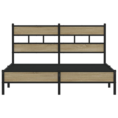 Bed Frame without Mattress Sonoma Oak 150x200 cm King Size Engineered Wood