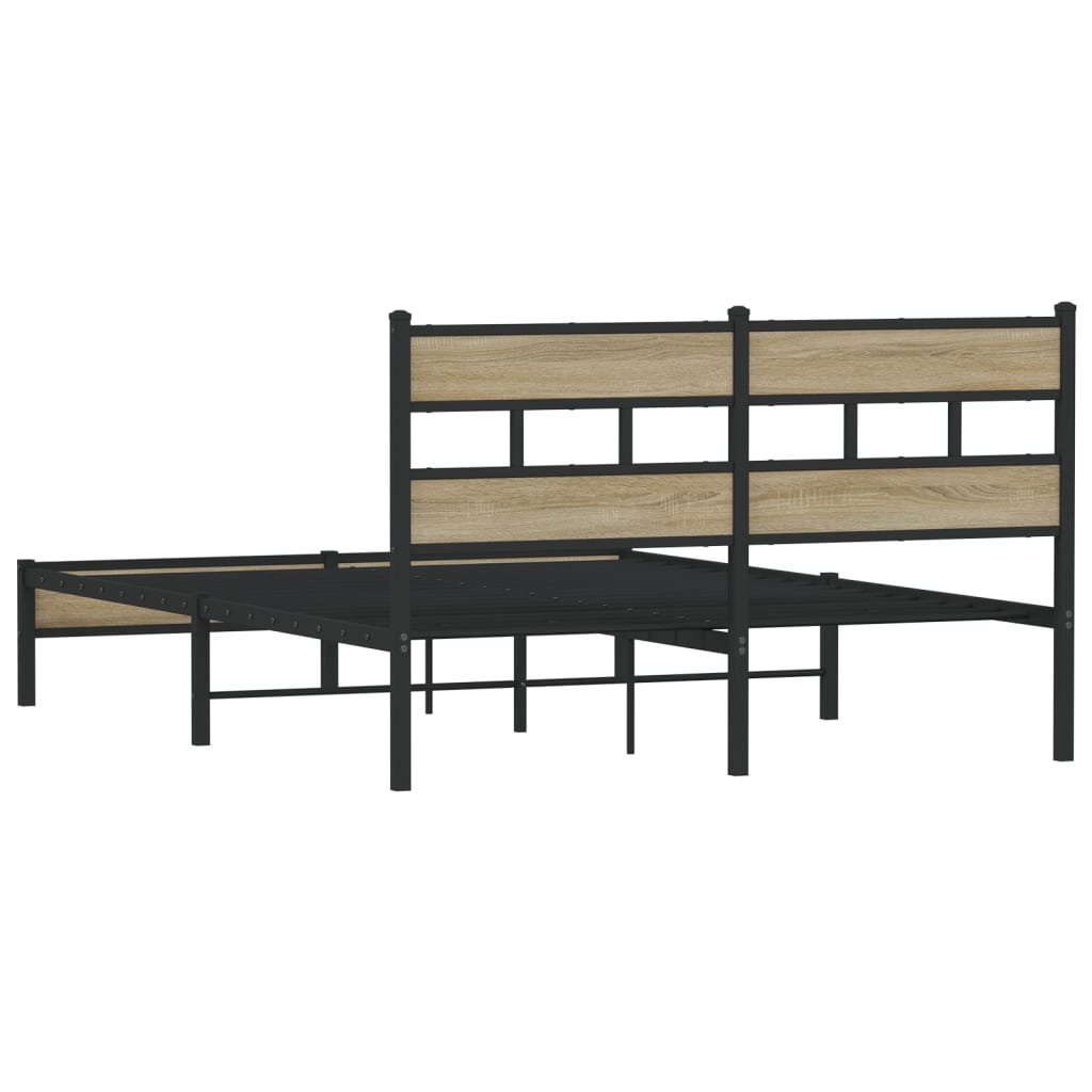 Bed Frame without Mattress Sonoma Oak 150x200 cm King Size Engineered Wood