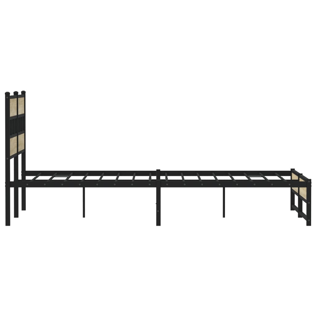 Metal Bed Frame without Mattress Sonoma Oak 150x200 cm King Size