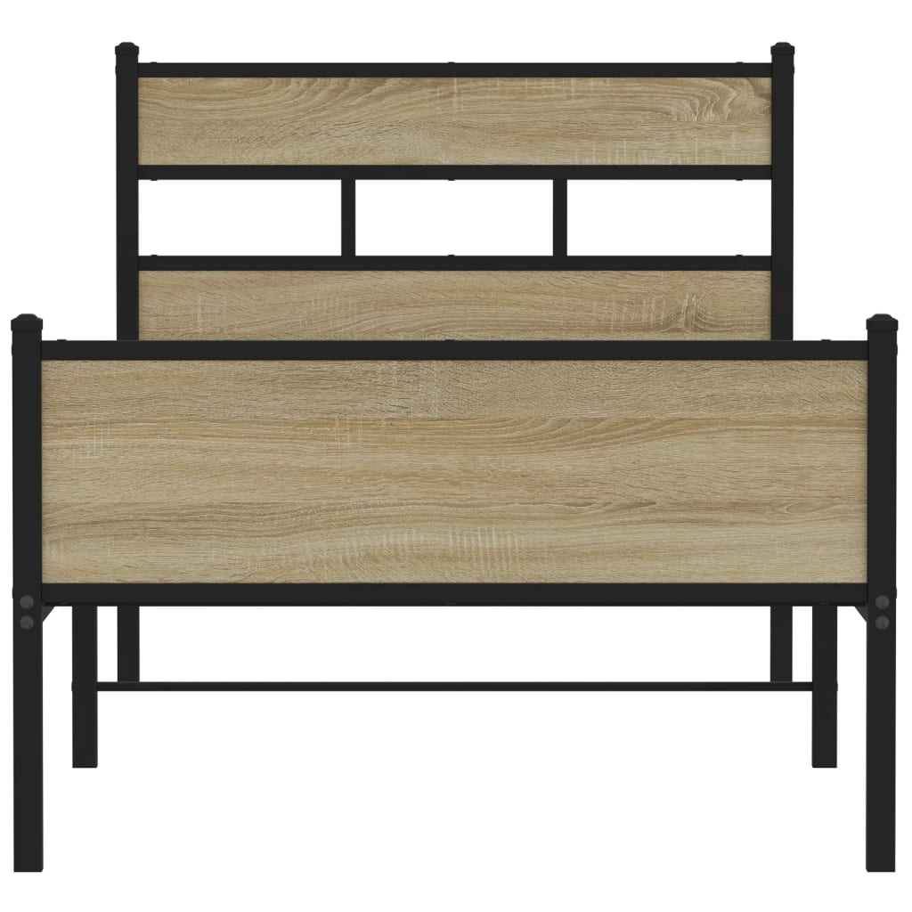 Bed Frame without Mattress Sonoma Oak 80x200 cm Engineered Wood