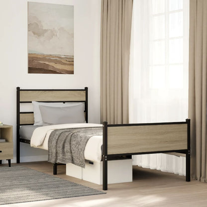 Bed Frame without Mattress Sonoma Oak 90x200 cm Engineered Wood