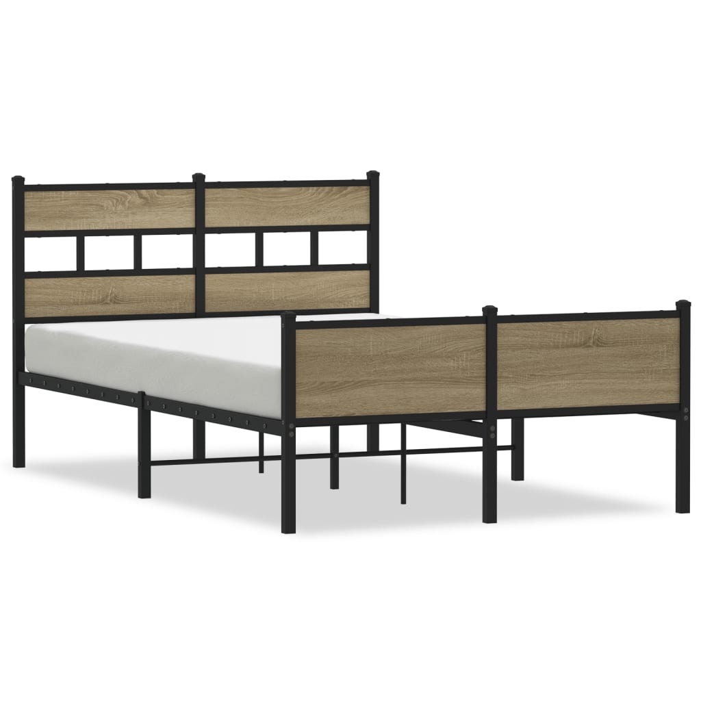 Bed Frame without Mattress Sonoma Oak 120x190 cm Small Double Engineered Wood