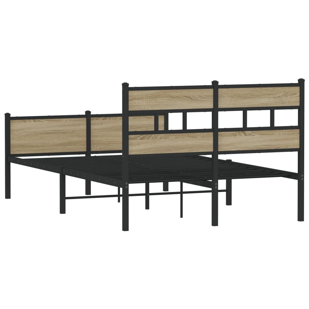 Bed Frame without Mattress Sonoma Oak 120x190 cm Small Double Engineered Wood