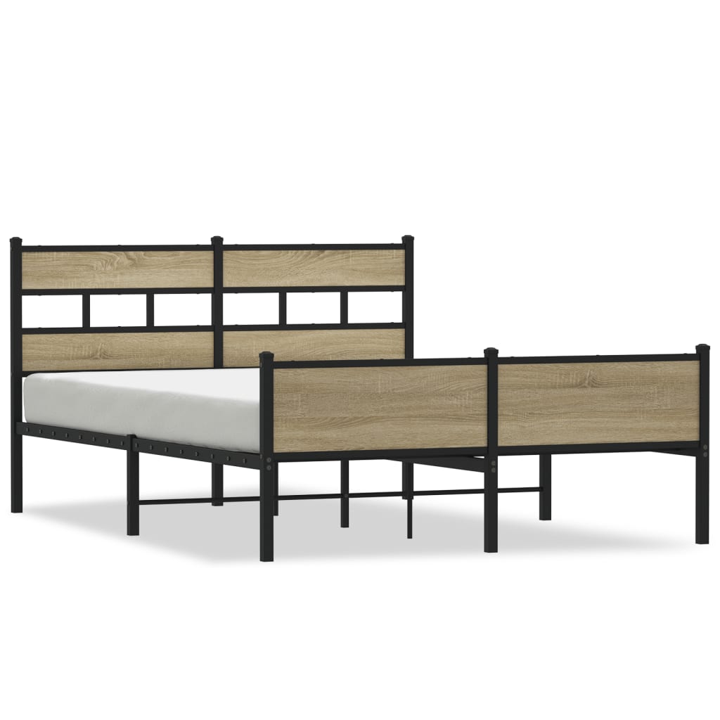 Bed Frame without Mattress Sonoma Oak 150x200 cm King Size Engineered Wood