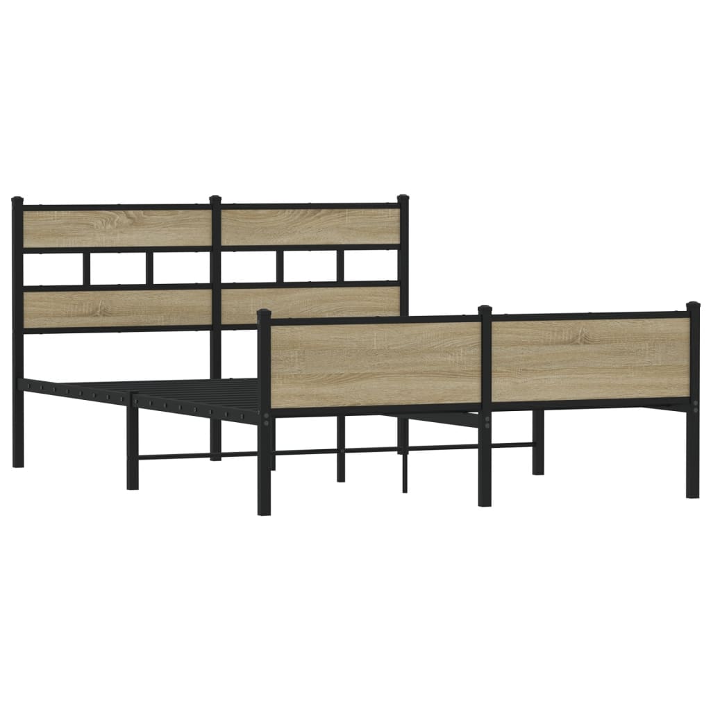 Bed Frame without Mattress Sonoma Oak 150x200 cm King Size Engineered Wood