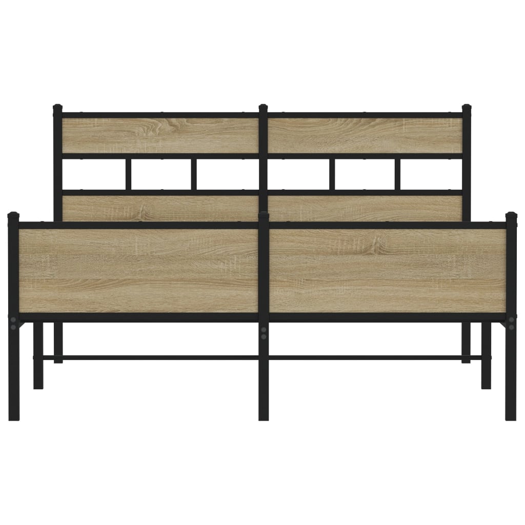 Bed Frame without Mattress Sonoma Oak 150x200 cm King Size Engineered Wood