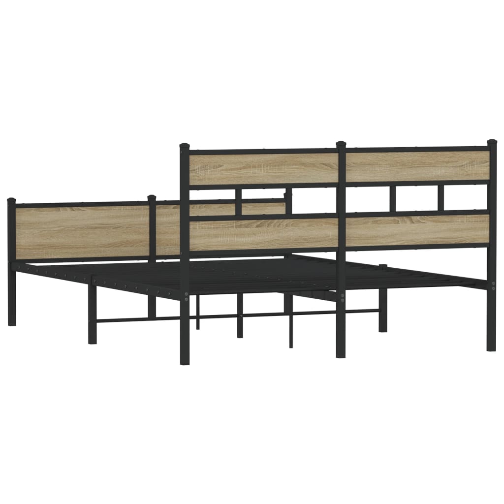 Bed Frame without Mattress Sonoma Oak 150x200 cm King Size Engineered Wood