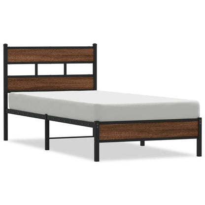 Bed Frame without Mattress Brown Oak 90x190 cm Single Engineered Wood