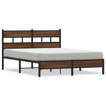 Bed Frame without Mattress Brown Oak 137x190 cm Engineered Wood