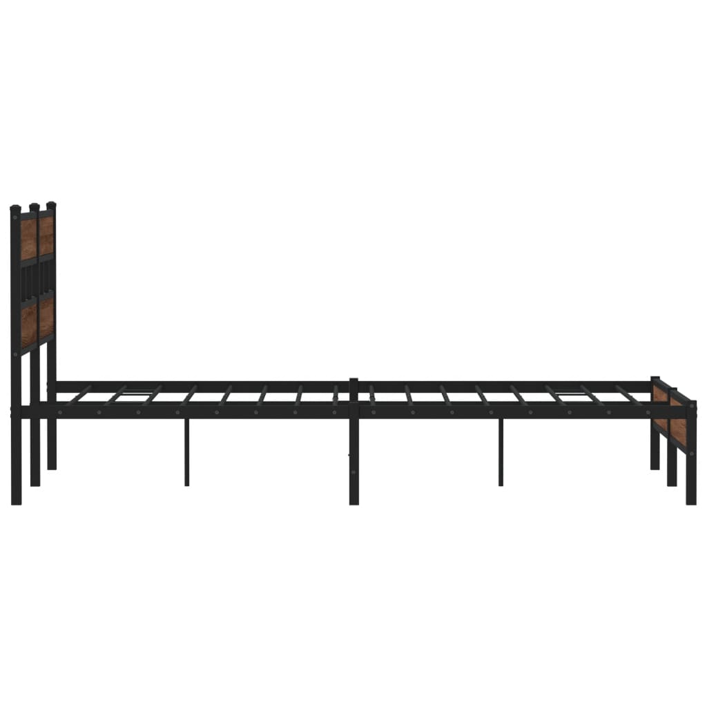 Bed Frame without Mattress Brown Oak 137x190 cm Engineered Wood