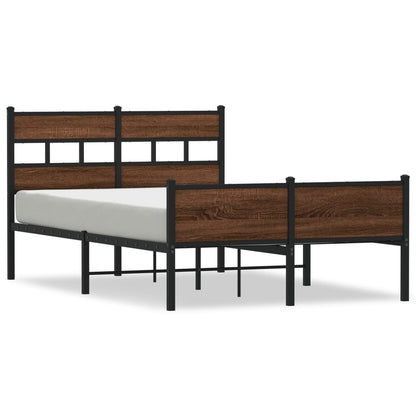 Bed Frame without Mattress Brown Oak 120x190 cm Small Double Engineered Wood