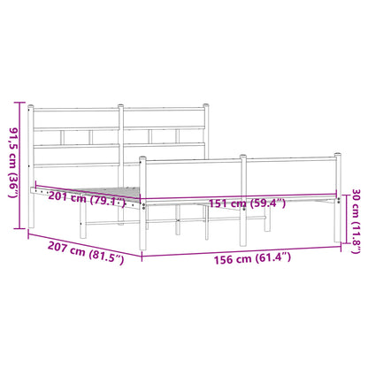 Bed Frame without Mattress Brown Oak 150x200 cm King Size Engineered Wood