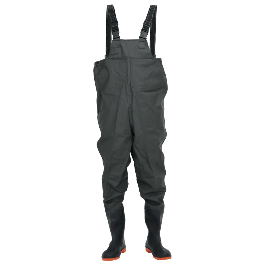 Chest Waders with Boots Dark Green Size 38