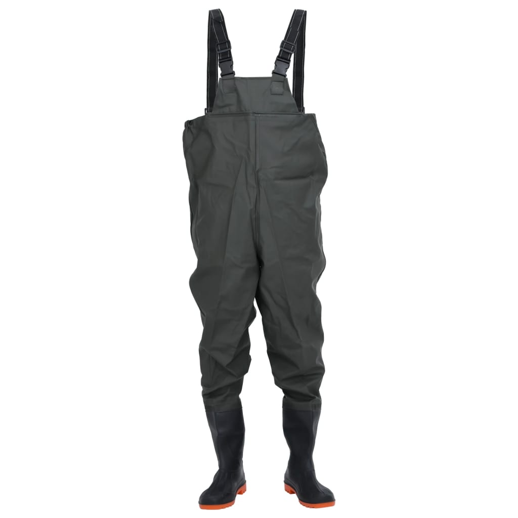 Chest Waders with Boots Dark Green Size 41