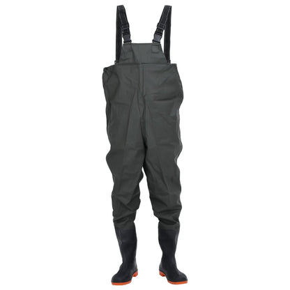 Chest Waders with Boots Dark Green Size 41