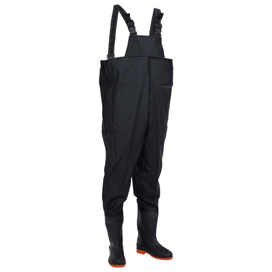 Chest Waders with Boots Black Size 38