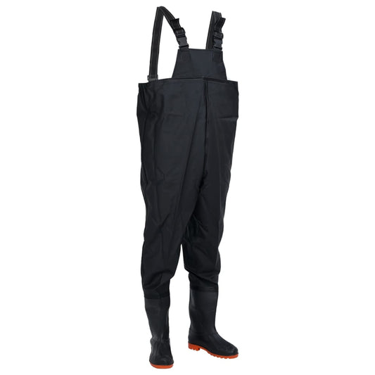 Chest Waders with Boots Black Size 43