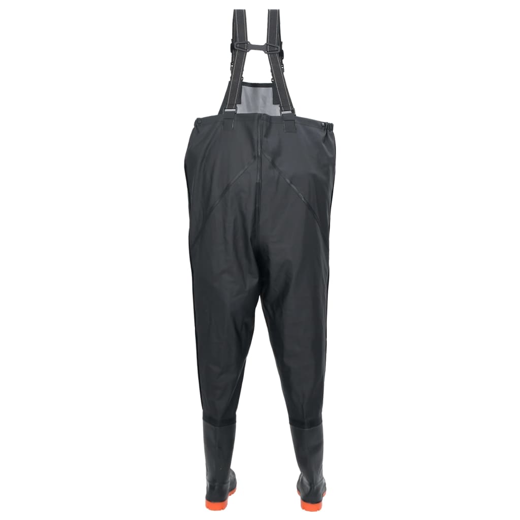 Chest Waders with Boots Black Size 43