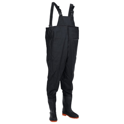 Chest Waders with Boots Black Size 44