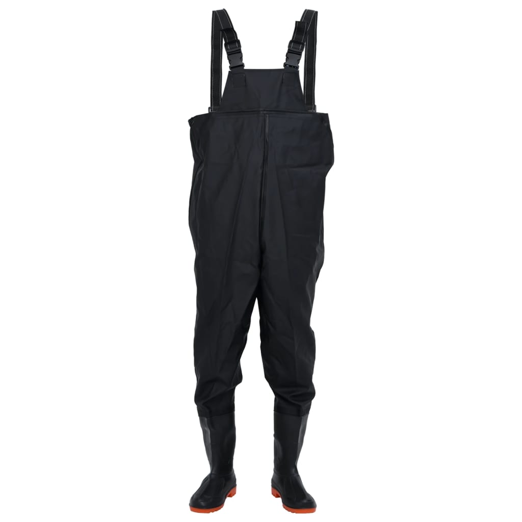 Chest Waders with Boots Black Size 45