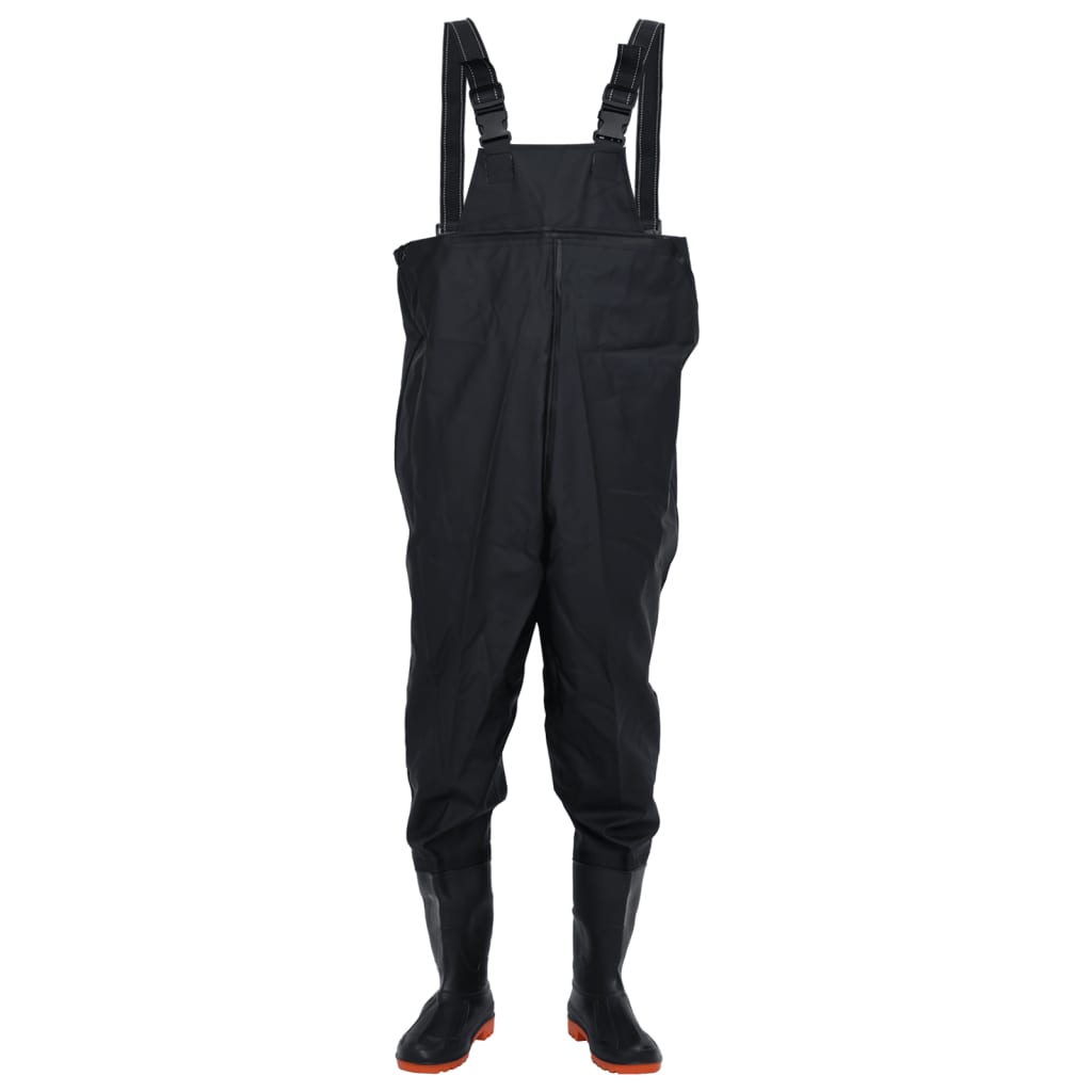 Chest Waders with Boots Black Size 46