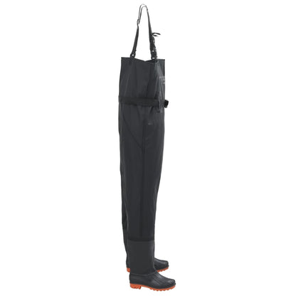 Chest Waders with Boots and Belt Black Size 38