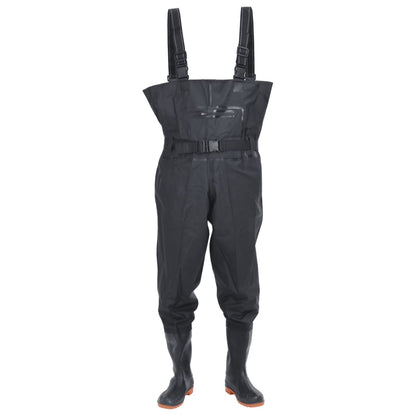 Chest Waders with Boots and Belt Black Size 46