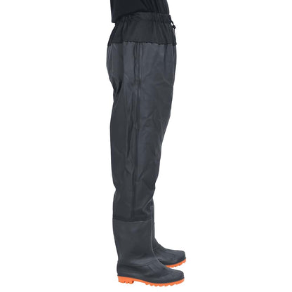 Waist Waders with Boots Black Size 41