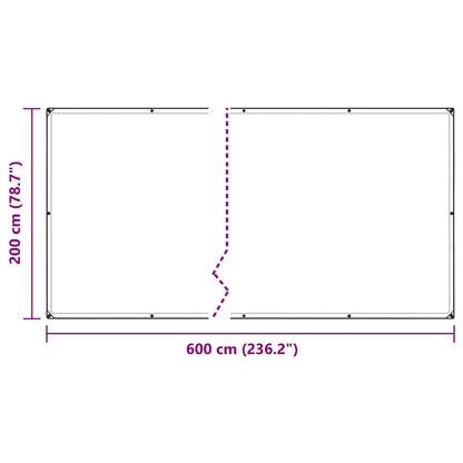 Clear Tarpaulin with Eyelets 2x6 m Polyethylene