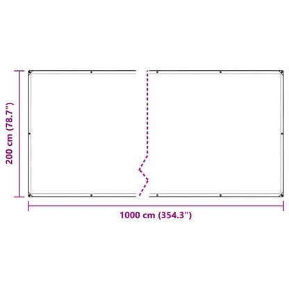 Clear Tarpaulin with Eyelets 2x10 m Polyethylene