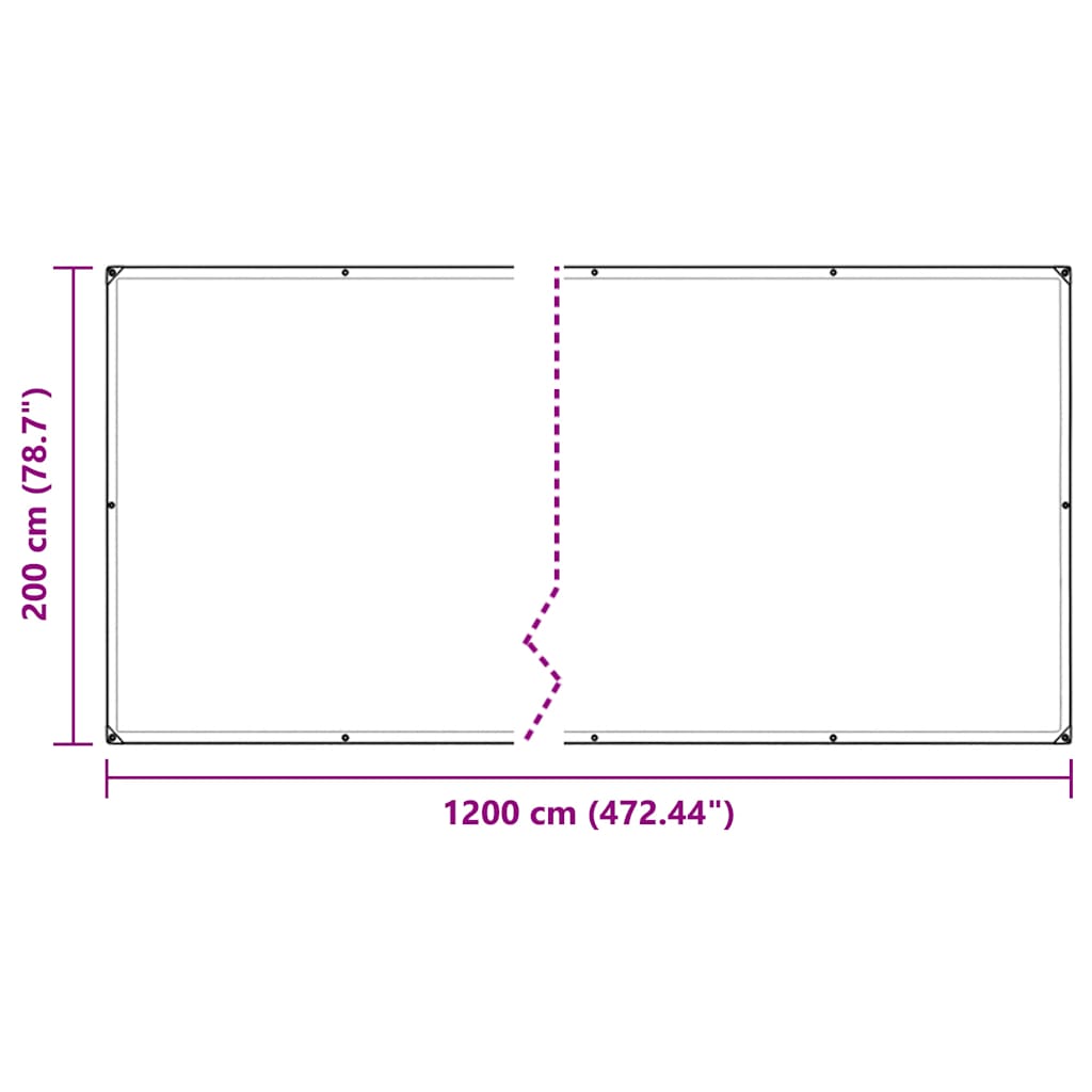 Clear Tarpaulin with Eyelets 2x12 m Polyethylene