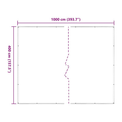 Clear Tarpaulin with Eyelets 4x10 m Polyethylene