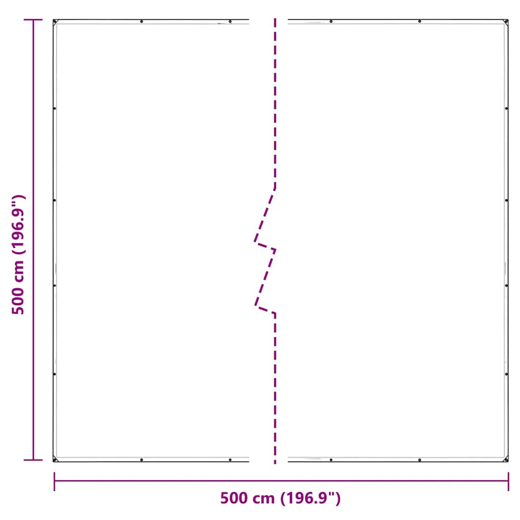 Clear Tarpaulin with Eyelets 5x5 m Polyethylene