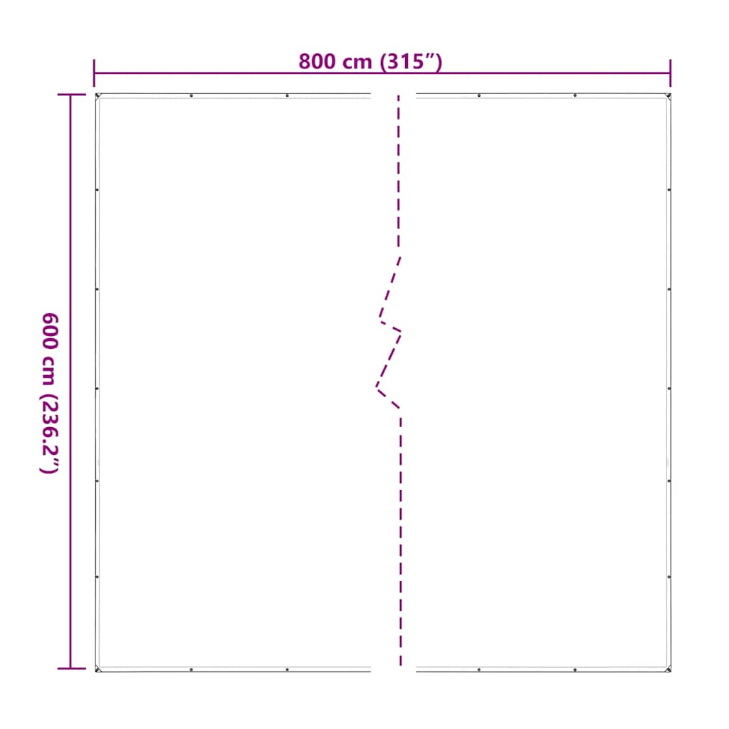 Clear Tarpaulin with Eyelets 6x8 m Polyethylene