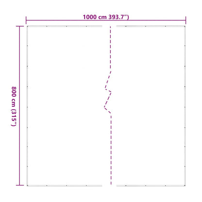 Clear Tarpaulin with Eyelets 8x10 m Polyethylene