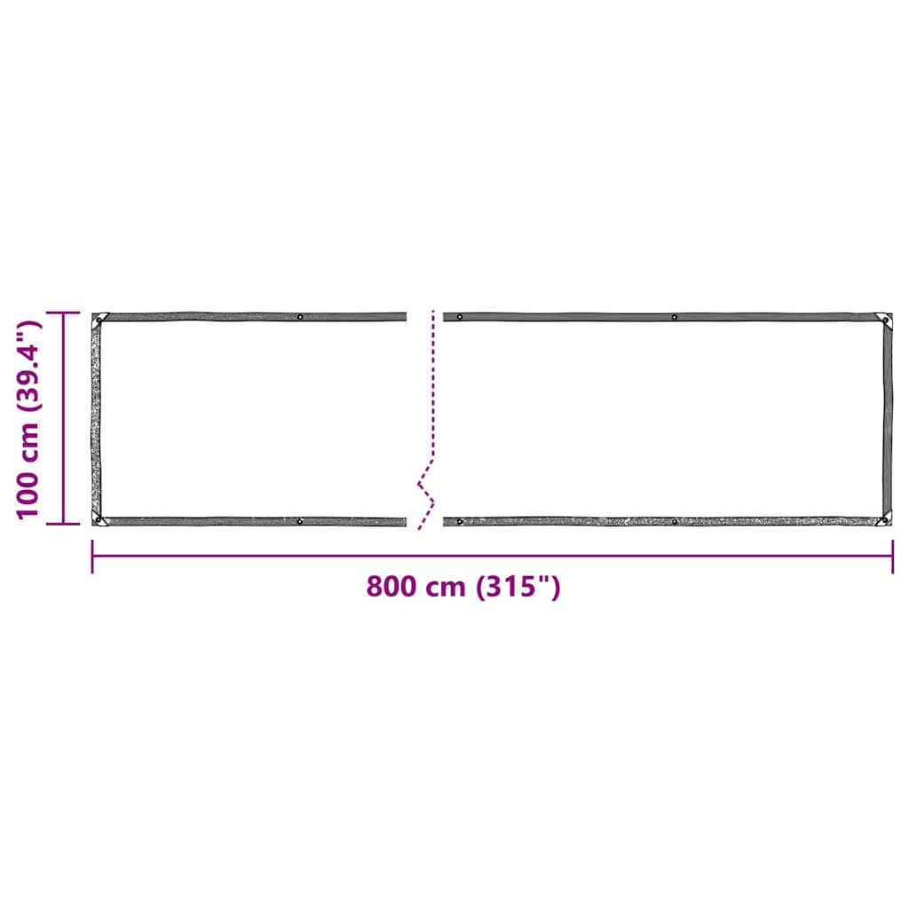 Clear Tarpaulin with Eyelets 1x8 m Polyethylene