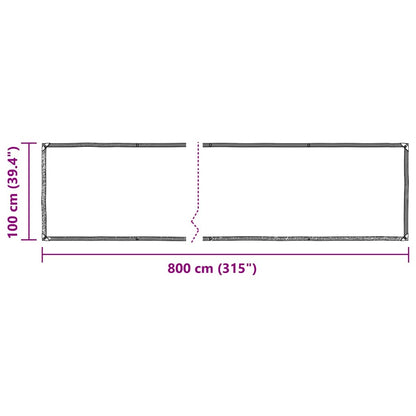 Clear Tarpaulin with Eyelets 1x8 m Polyethylene