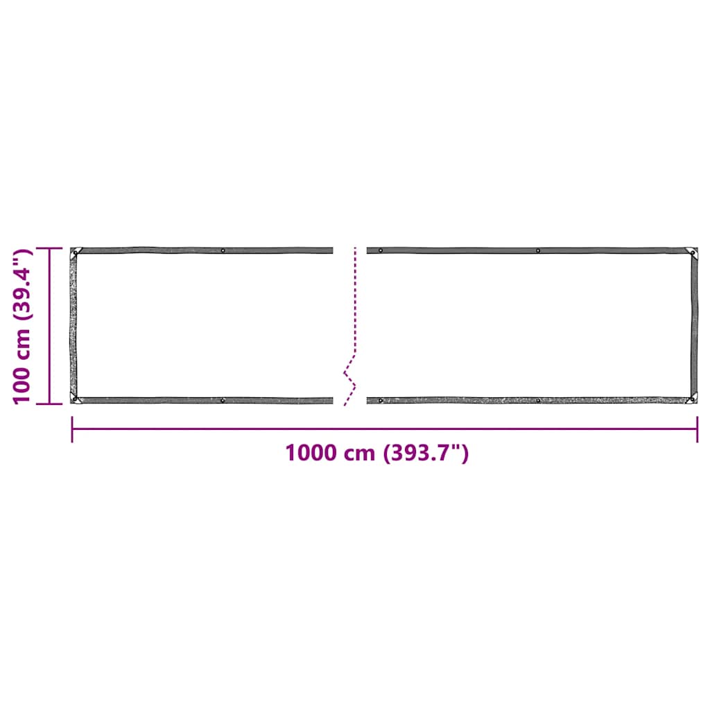 Clear Tarpaulin with Eyelets 1x10 m Polyethylene