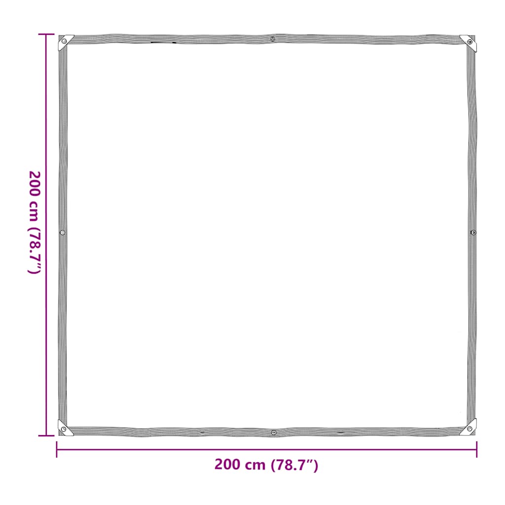 Clear Tarpaulin with Eyelets 2x2 m Polyethylene